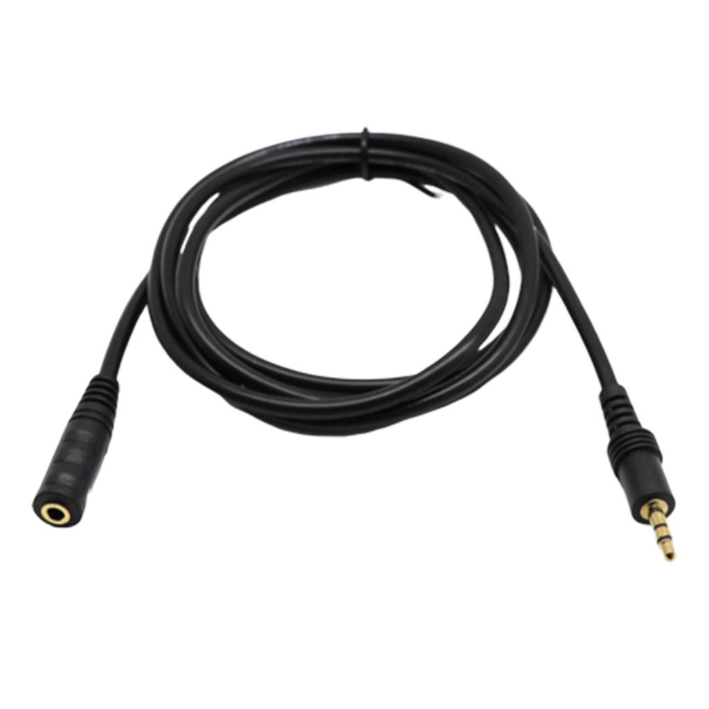 PVC 3.5mm Male To Female Headphone Cable Cable Adapter Connector Black