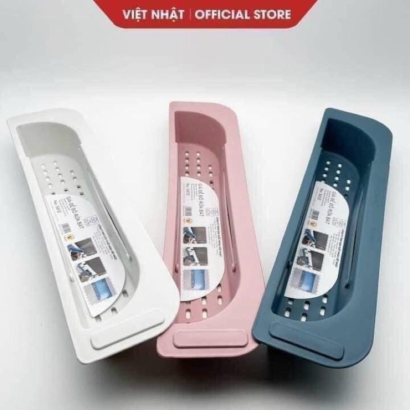 Kệ nhựa gác bồn rửa chén co giãn rút gọn đa năng nhựa Việt Nhật - Giá để đồ rửa chén bát gấp gọn gác cạnh bồn