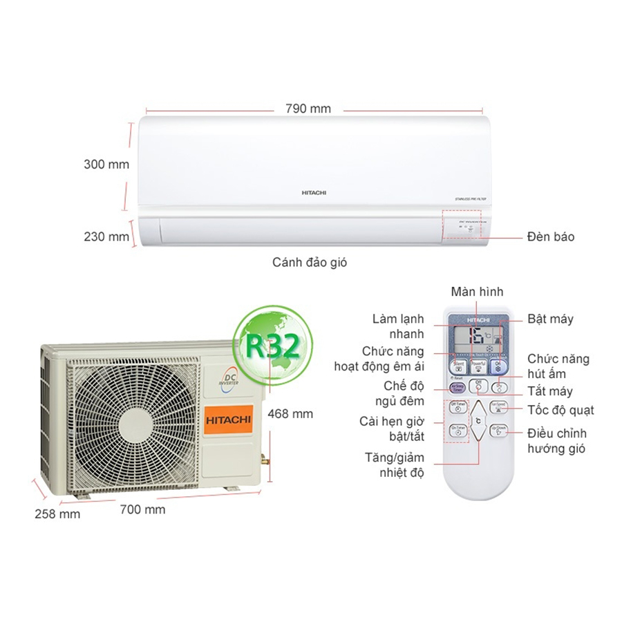 Máy Lạnh Inverter Hitachi RAS-X18CGV (2.0HP) - Hàng Chính Hãng