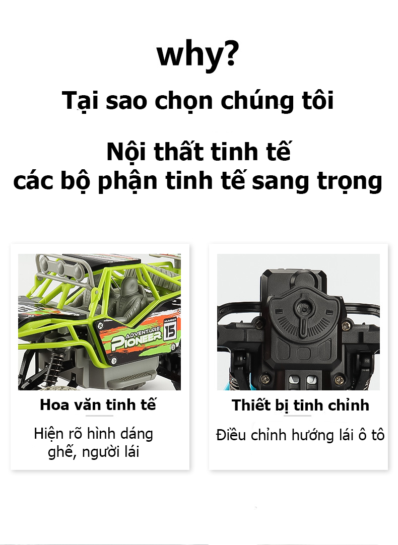 Xe địa hình điều khiển từ xa KAVY 3699-L6 có 3 đèn LED tỷ lệ 1:20 dẫn động 2 bánh tốc độ cao nhiều màu sắc