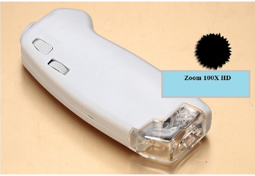 Kính lúp 100X mini cầm tay có đèn V3