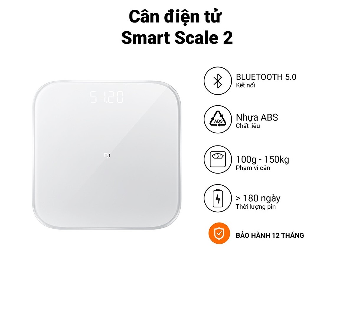 Cân Điện Tử Thông Minh Xiaomi Mi Smart Scale Gen 2 - Hàng chính hãng - Cân thông minh Phân tích chỉ số sức khỏe gia đình