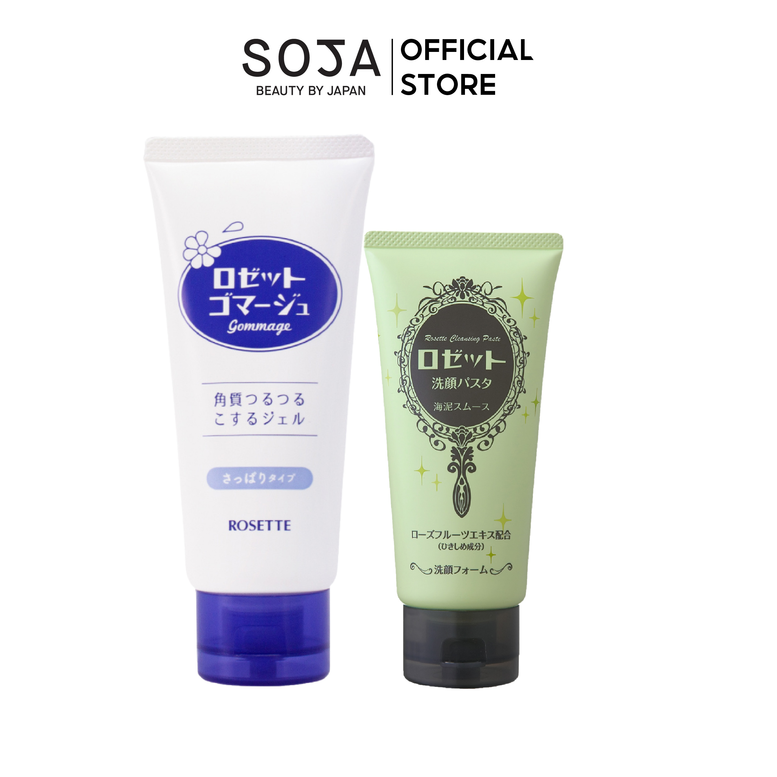 Bộ Sữa Rửa Mặt Thu Nhỏ Lỗ Chân Lông Rosette Face Wash Pasta Sea Clay Smooth 120g và Tẩy Tế Bào Chết Dành Cho Mọi Loại Da Rosette Gommage 180g