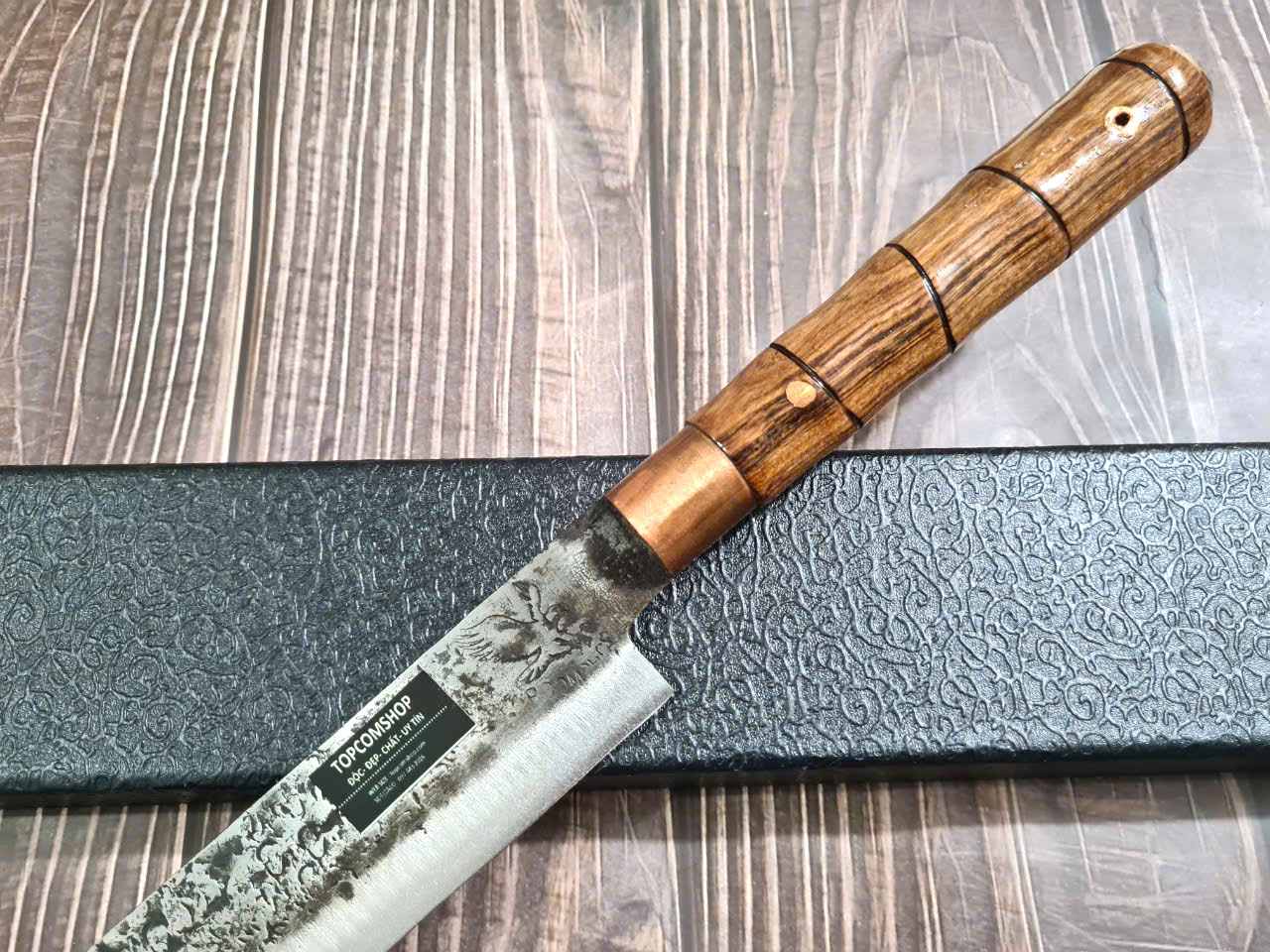 DAO BẾP PHÚC SEN -  DAO BẾP SASHIMI MẶT HOA VĂN MÃ Sk1 N4