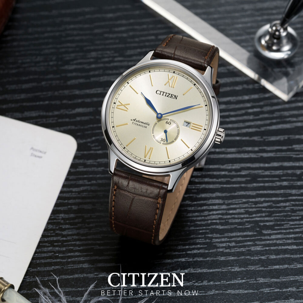 Đồng Hồ Nam Citizen Dây Da NJ0090-13P - Mặt Vàng (Sapphire)