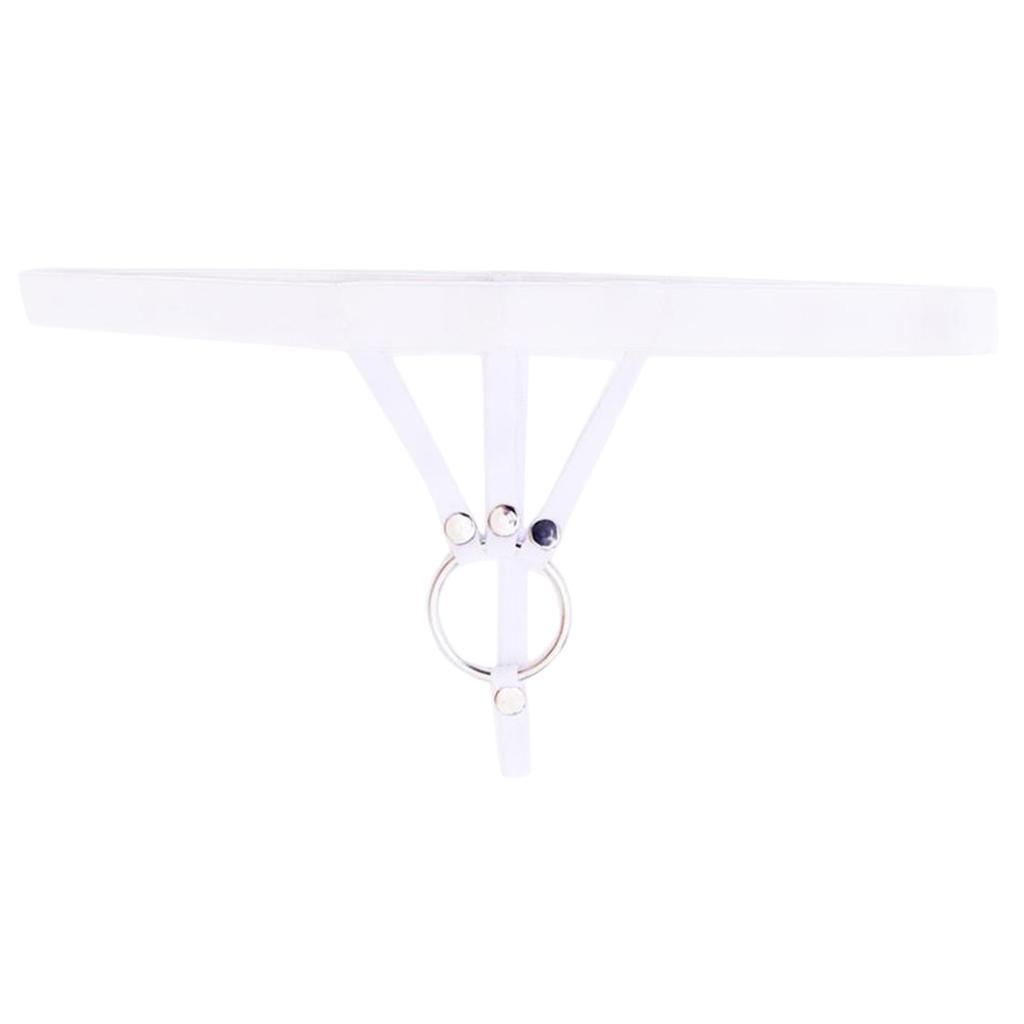 2-3pack Sexy Men's G String Thongs Underwear with Mental O Ring White