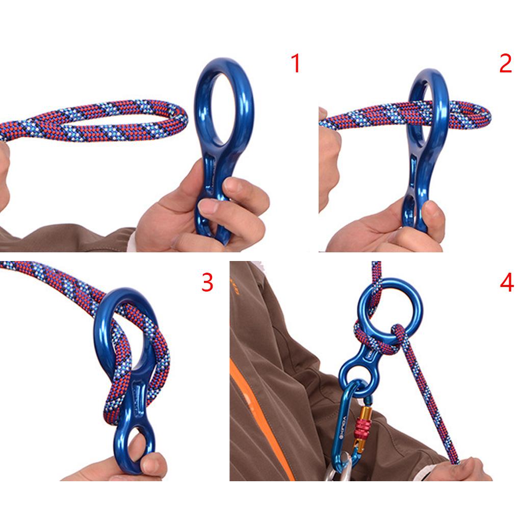 35KN Figure 8 Climbing Mountaineering Rappelling Ring Belay Device Red