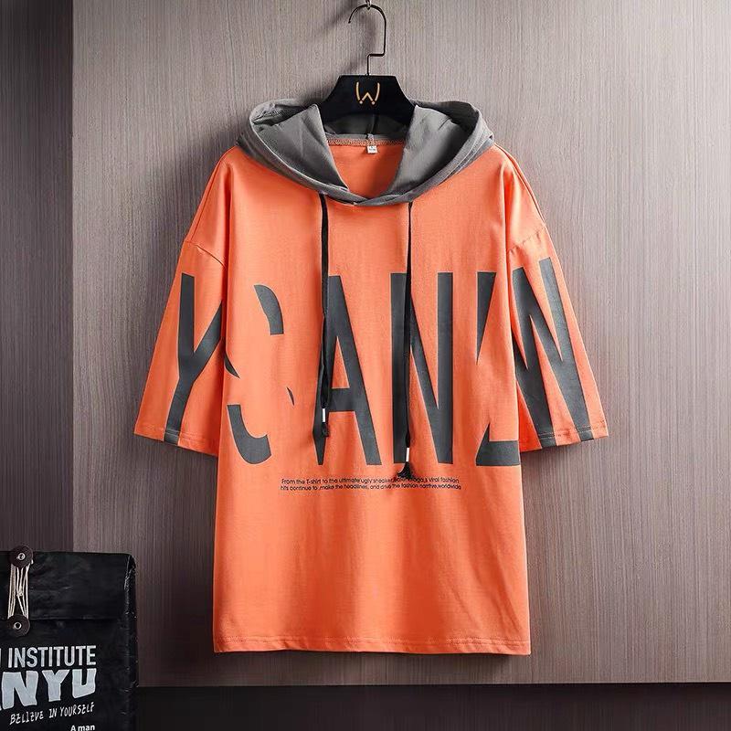 Áo Hoodie Nam Thun Cotton Mùa Hè Tay Lỡ In Chữ Dáng Rộng Phong Cách Hàn Quốc Thời Trang Zenkonu TOP NAM 259V2
