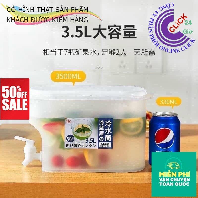 Bình Đựng Nước 3.5L Có Vòi Rót Nhựa Cao Cấp An Toàn Sức Khỏe - Hàng Xuất Nhật