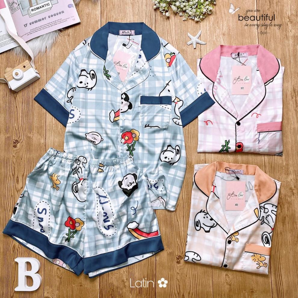 Freeship Đồ Mặc Nhà Pijama Lụa Latin Quần ĐÙI Freesize - HÀNG THIẾT KẾ