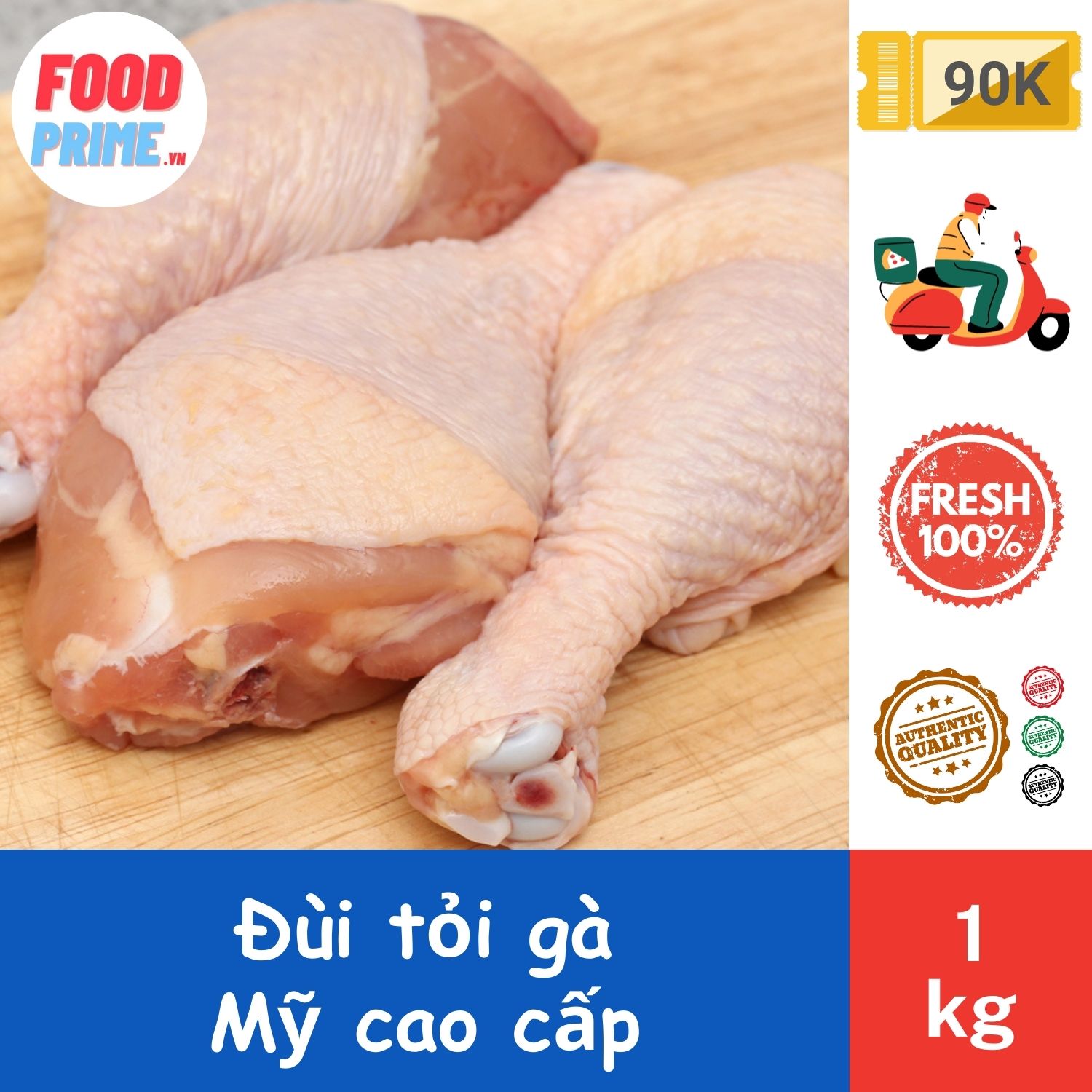 Đùi Tỏi Gà Túi 1kg Premium - FoodPrime Market