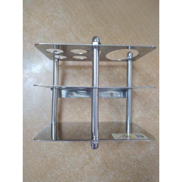 Kệ Bàn Chải Kem Đánh Răng (chử nhật) 100% Inox 304 Nhà Tắm Cao Cấp chống ăn mòn chống rỉ sét