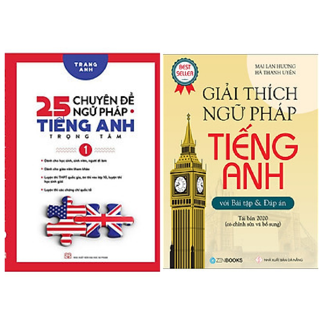 Combo 2 cuốn: 25 Chuyên Đề Ngữ Pháp Tiếng Anh Trọng Tâm –  + iải Thích Ngữ Pháp Tiếng Anh