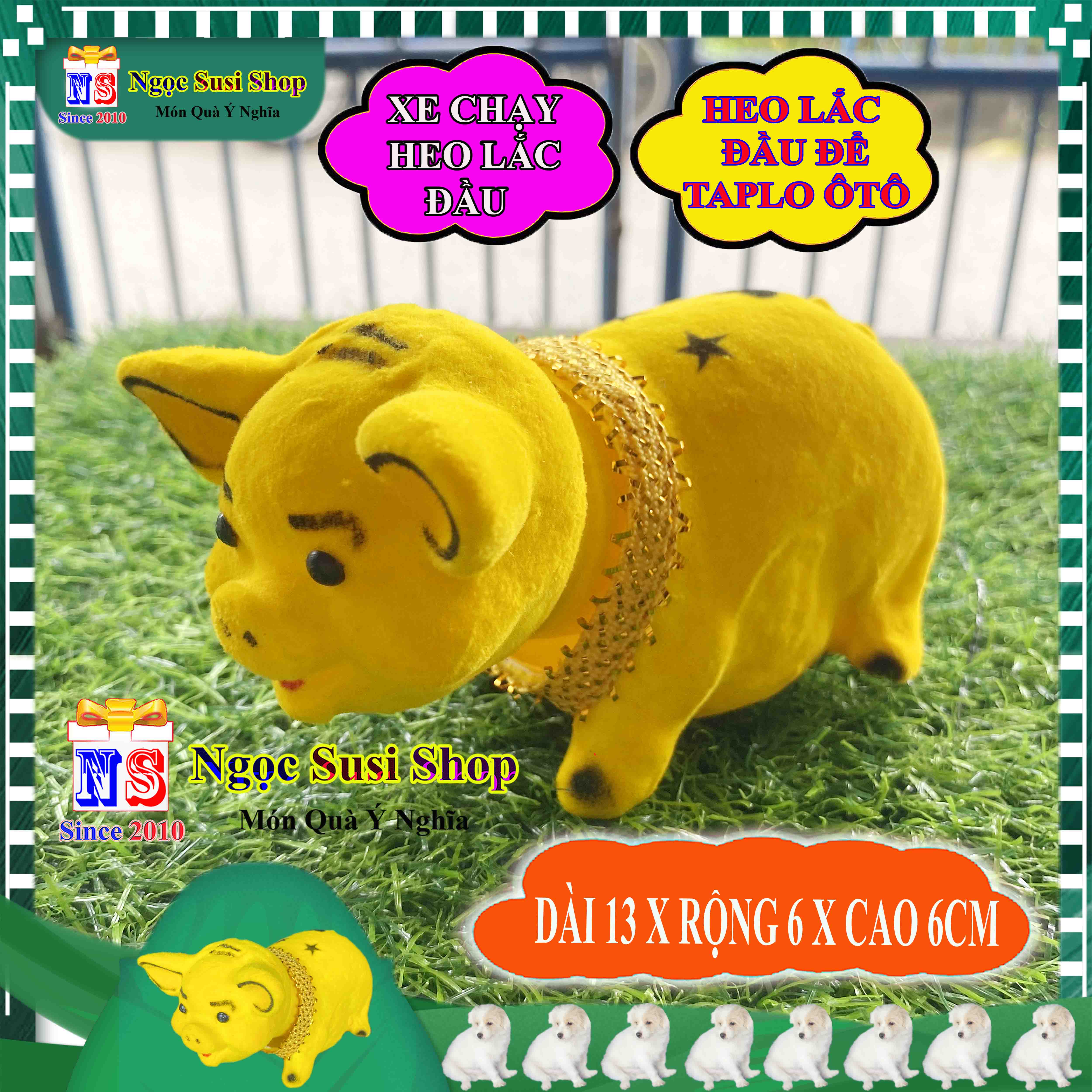 CON HEO LẮC LƯ ĐẦU ĐỂ TRANG TRÍ TAPLO Ô TÔ XE HƠI SIÊU CƯNG - XE CHẠY CON HEO SẼ LẮC LƯ ĐẦU
