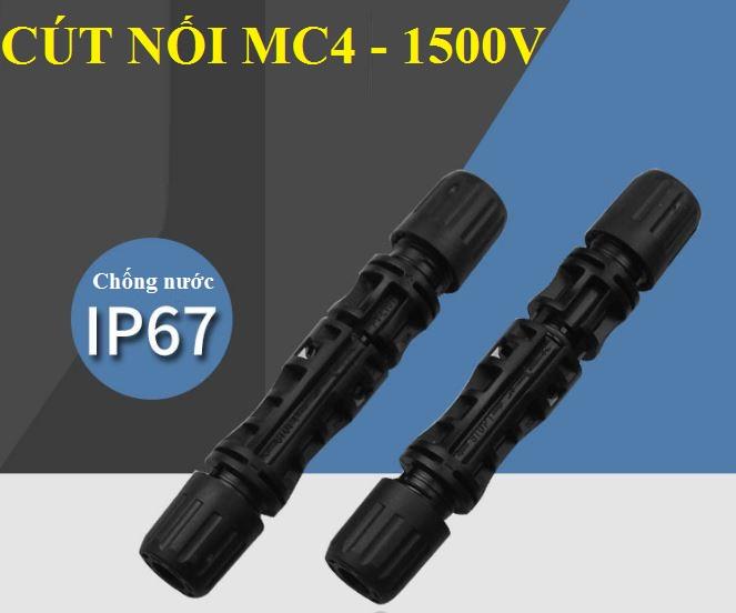 Jack kết nối MC4 1500V chống nước IP67 cút nối chuyên dụng cho cáp pin năng lượng mặt trời