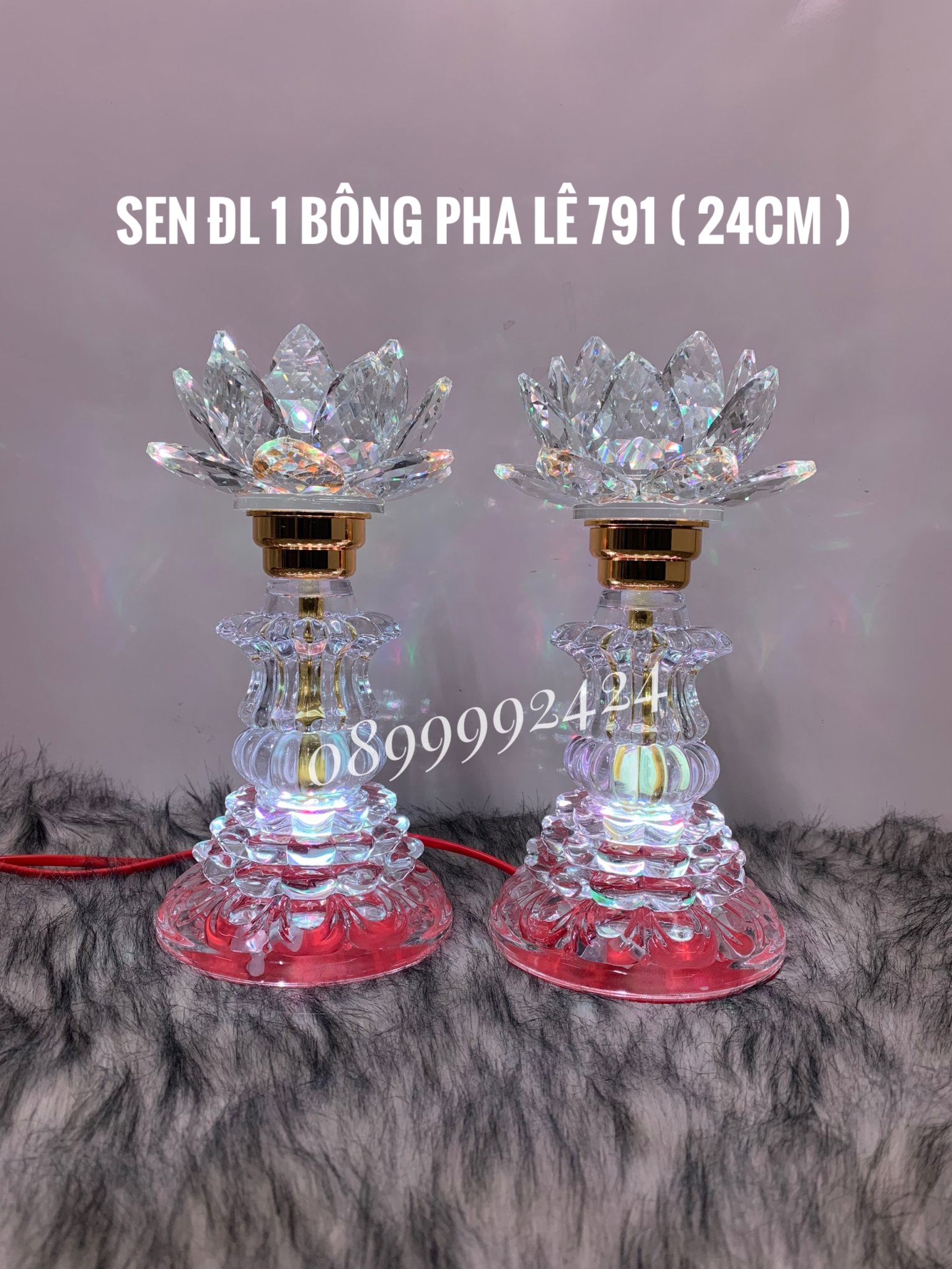 ĐÈN THỜ PHA LÊ CAO CẤP 791 ( 24cm) 1 CẶP