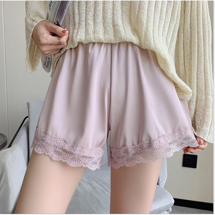 Quần short lụa phối ren, quần ngắn nữ mặc nhà siêu mát