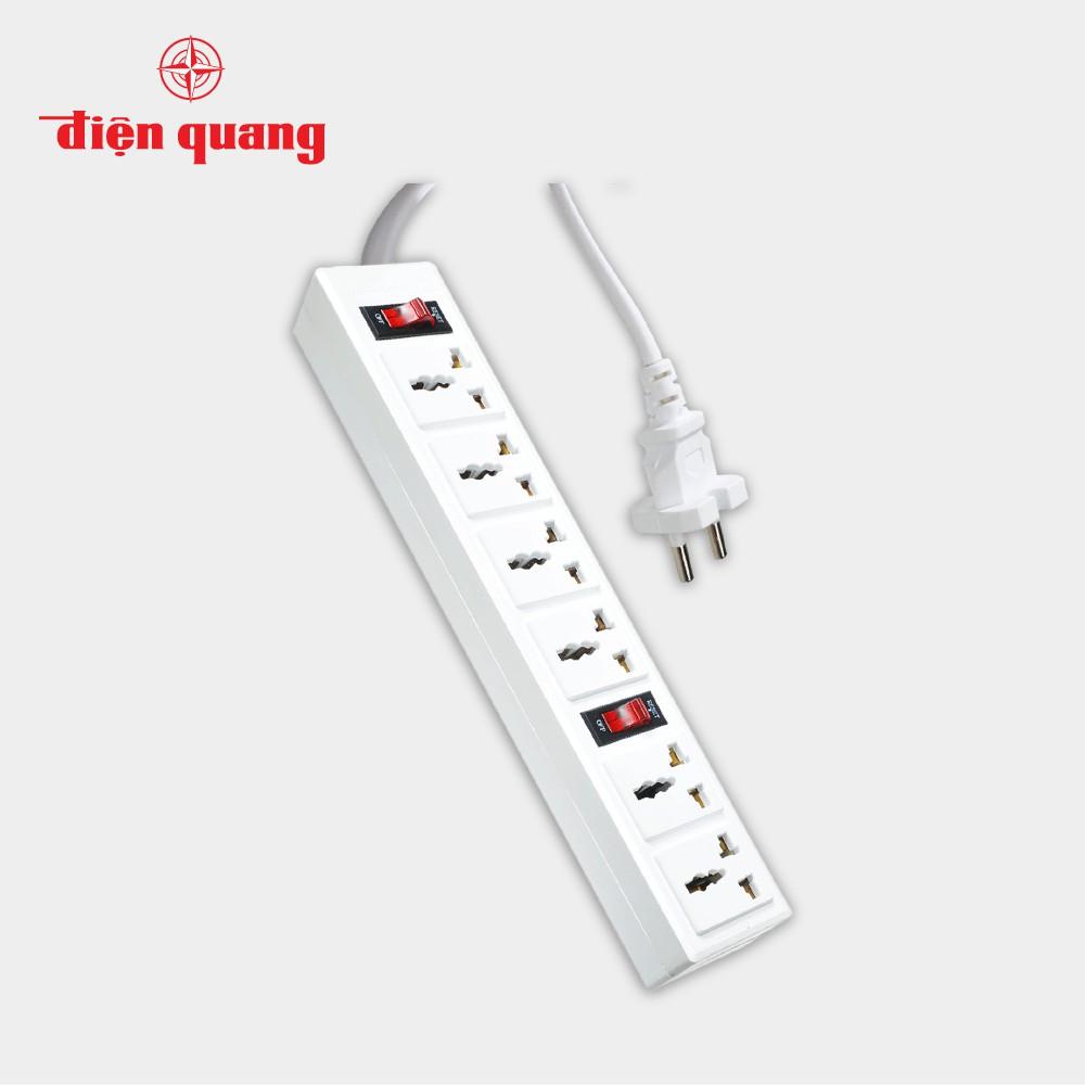 Ổ cắm Điện Quang ĐQ 003A-04 (6 lỗ 3 chấu)