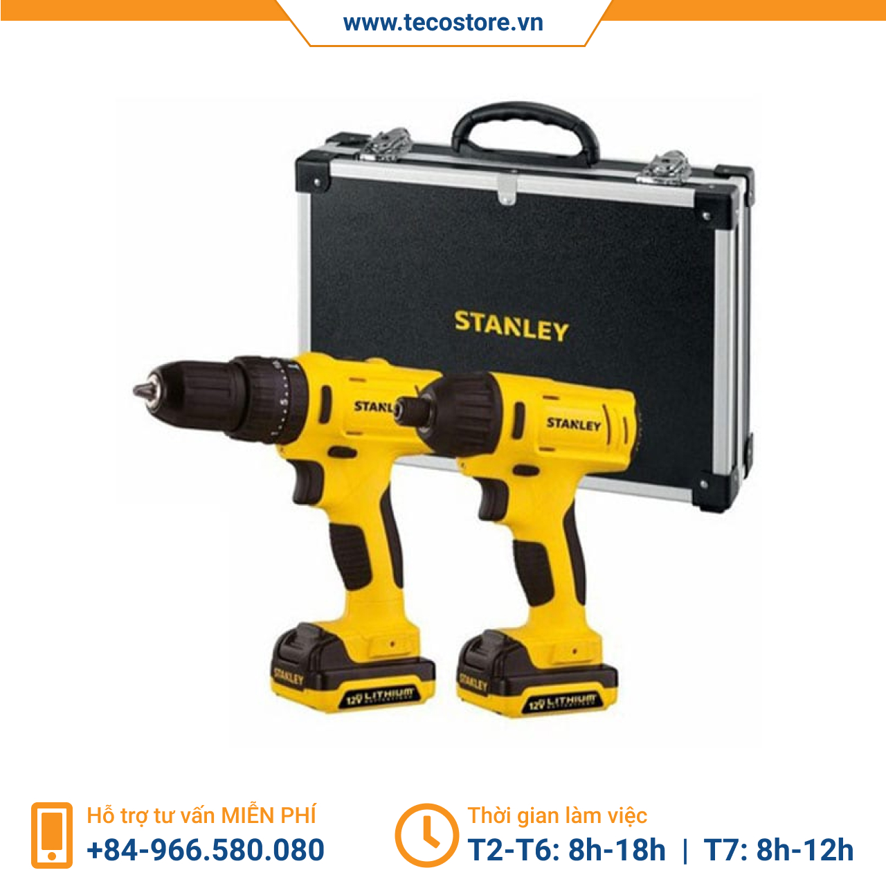 Bộ máy khoan và máy vặn vít dùng pin Stanley SCHI121S2FK-B1