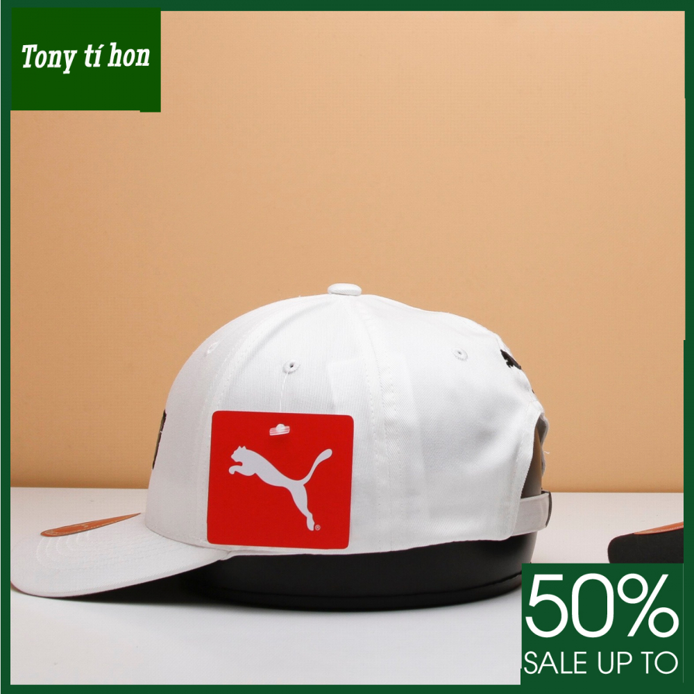 Tony tí hon - Mũ/nón kết lưỡi trai PM logo cơ bản hình chữ nhật thời trang nam nữ cao cấp - màu đen / màu trắng