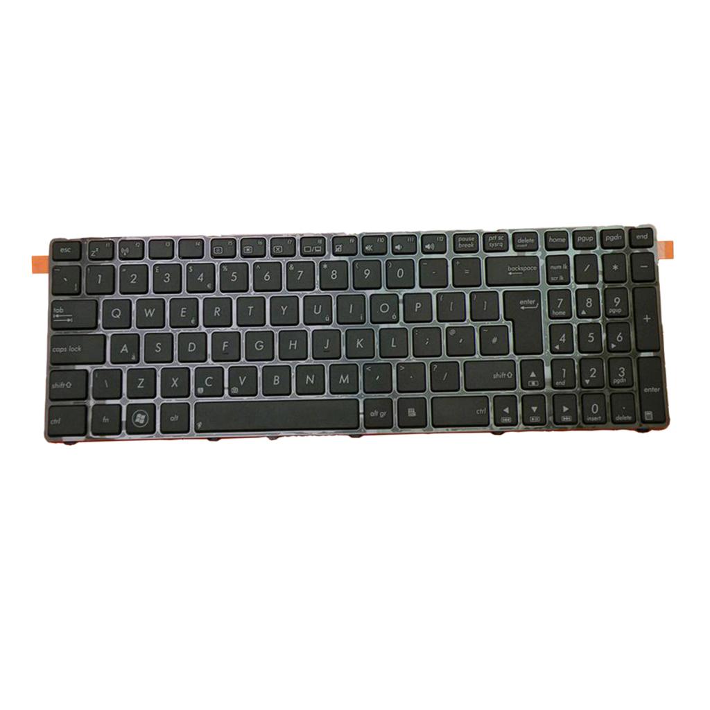 For  N53 Laptop Standard UK English Layout Keyboard Black with Frame