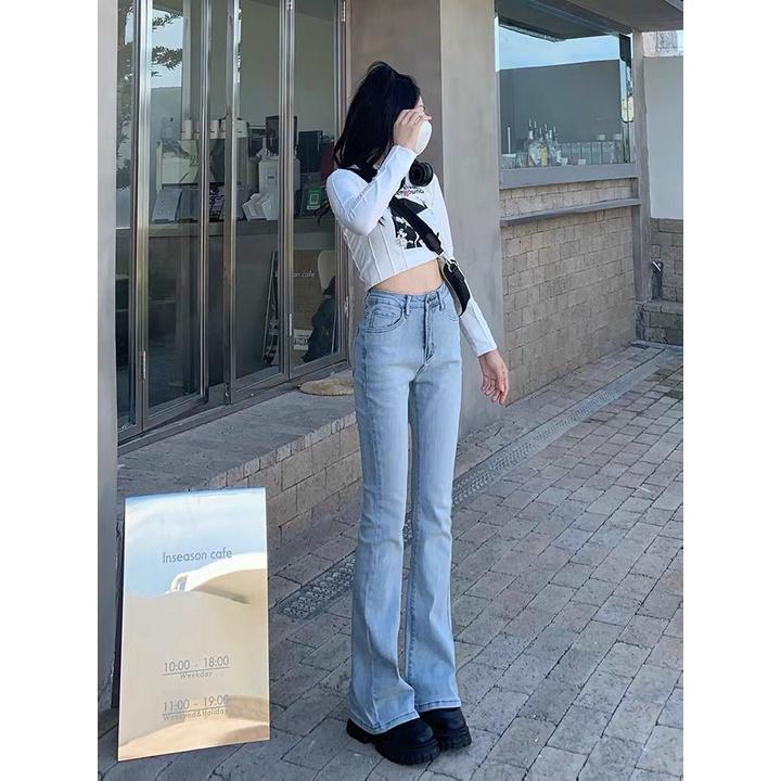 Quần jeans nữ ống loe co dãn LARI, quần bò nữ đẹp lưng cao dáng skinny trẻ trung, gợi cảm, siêu hách dáng