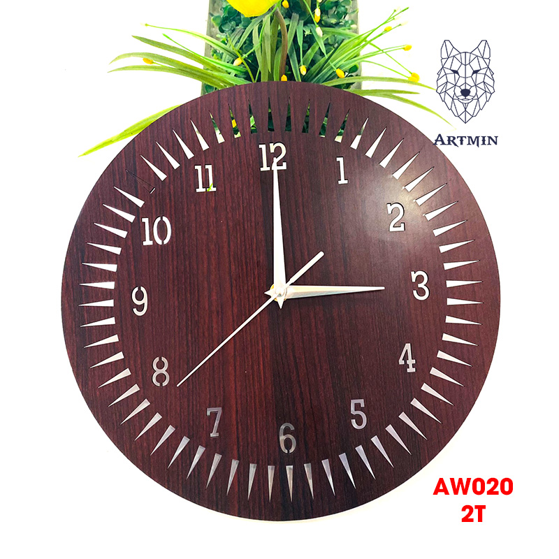 AW020 - Đồng Hồ Gỗ Treo Tường – Décor Trang Trí Hoa Hướng Dương
