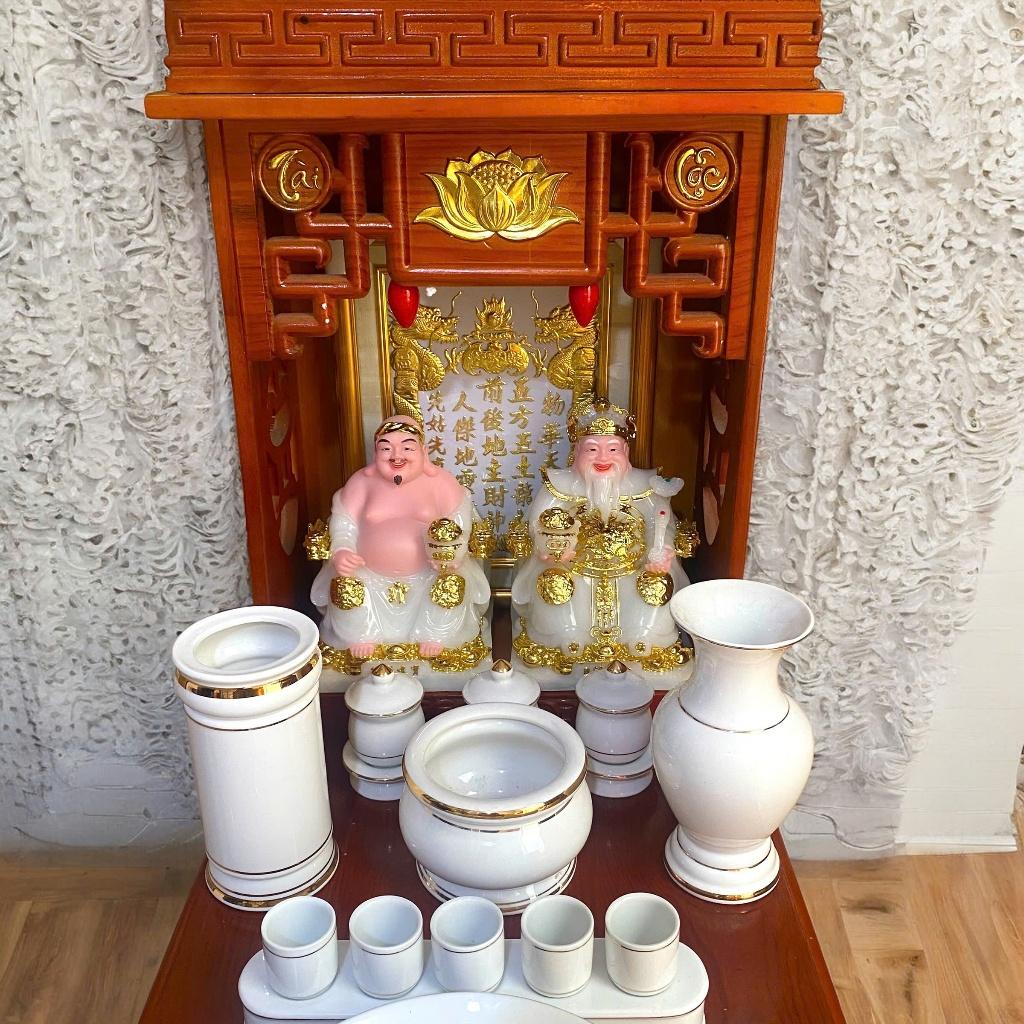 Set ban thần tài sứ trắng RỒNG VIỆT, bộ thờ thần tài đầy đủ cho gia chủ mệnh kim, thuỷ
