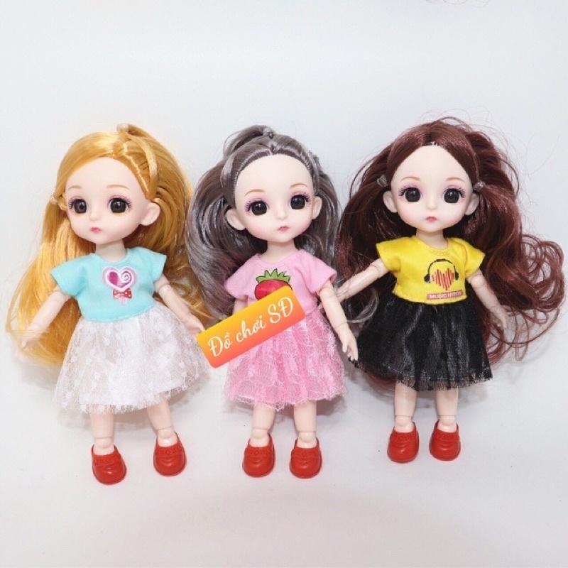 búp bê 16 cm - combo 4 búp bê và 8áo ngẫu nhiên