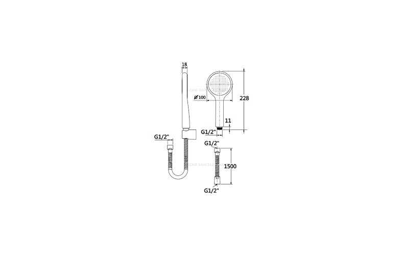 Tay + dây + gác sen AMERICAN STANDARD FFASS506-PI