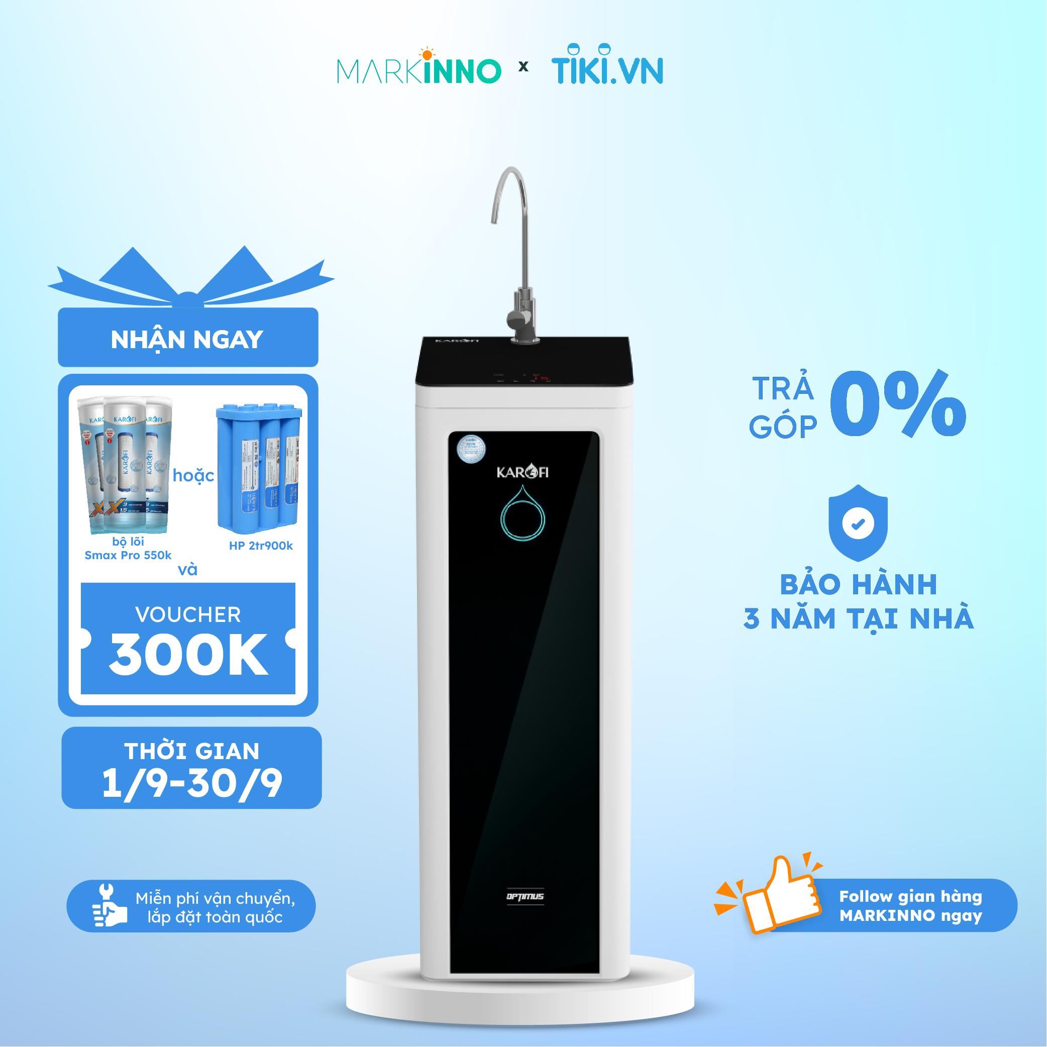 Máy lọc nước sạch hydrogen KAROFI O-i229/A công nghệ 9 lõi màng RO 100GPD chuẩn Mỹ hệ thống tự cảnh báo hàng chính hãng