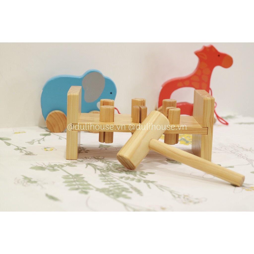Đồ chơi búa đập cọc gỗ, đồ chơi đập cọc gỗ rèn kĩ năng thể lực thể chất giáo dục cho bé