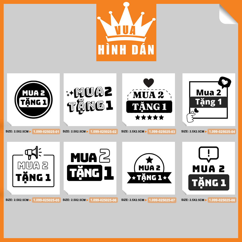 Hình ảnh Set 100/200 tem dán mini MUA 2 TẶNG 1 (2.5x2.5cm) dán lên sản phẩm hoặc kiện hàng dành cho shop (1.099)