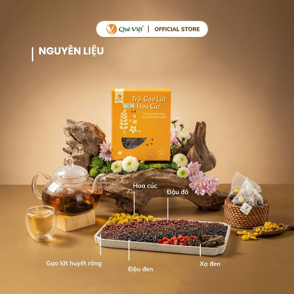 [CHÍNH HÃNG] Trà Hoa Cúc Khô Quê Việt Giúp An Thần, Ngủ Ngon, Giảm Căng Thẳng - Hộp 450g