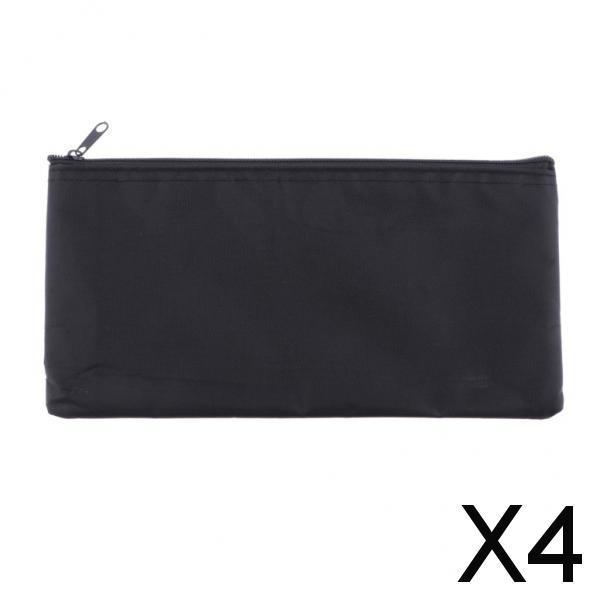 4xMic Protective Bags Soft Storage Pouch Microphone Zipper Bag Black 22x11cm
