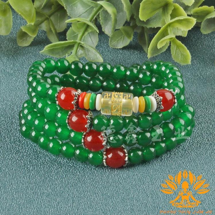 VÒNG TAY ĐÁ TRẦM SAN HÔ TÂY TẠNG CHUỖI 108 HẠT NGŨ SẮC ĐÃ KHAI QUANG MAY MẮN TẶNG KÈM HỘP GẤM CAO CẤP