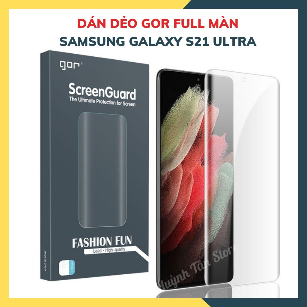 Dán dẻo GOR full màn hình 3D dành cho samsung galaxy s21 ultra trong suốt, bảo vệ màn hình - hàng nhập khẩu