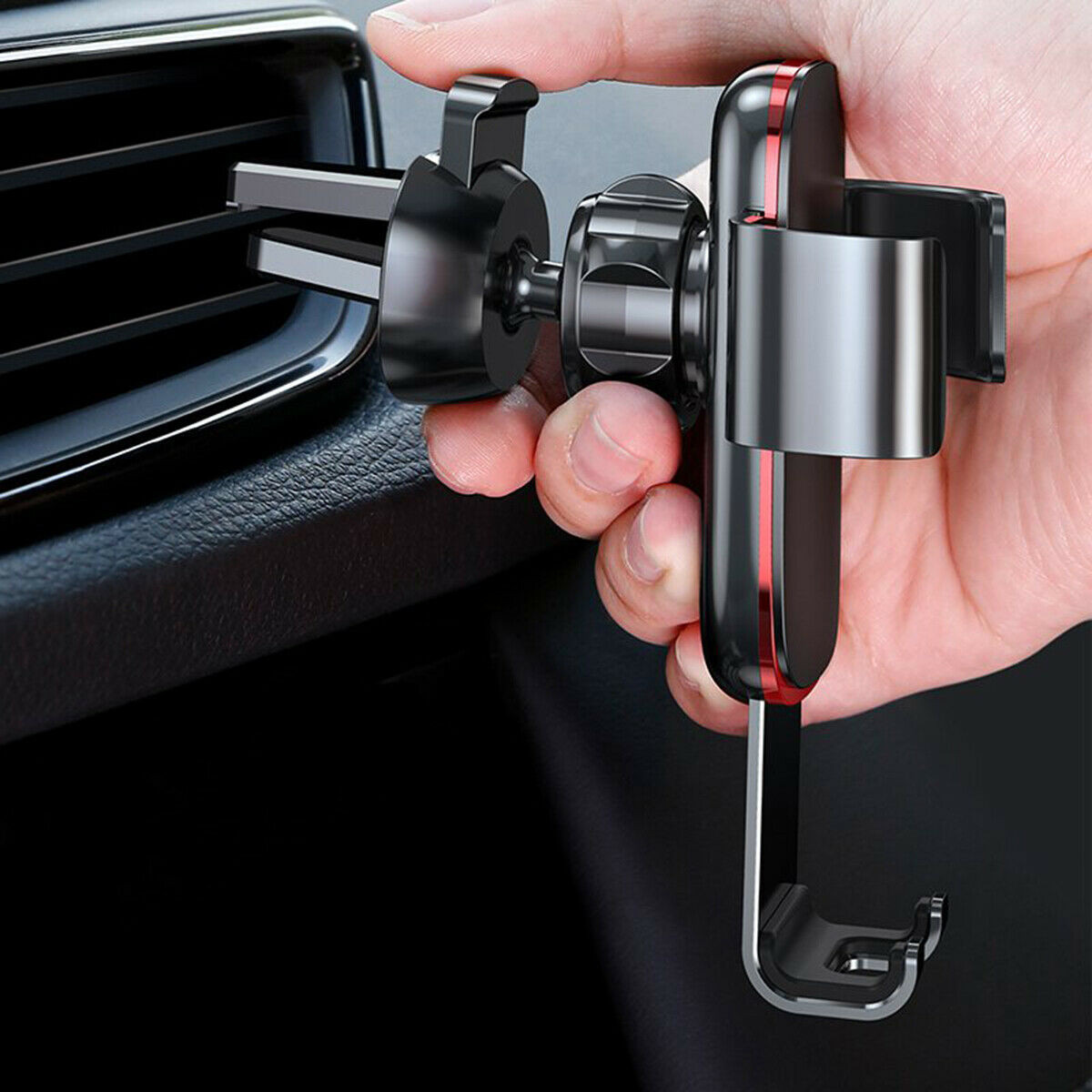 Giá đỡ điện thoại khóa tự động cho xe hơi Baseus Universal Car gắn lỗ thông gió xe hơi ô tô đóng mở tự động khi để điện thoại vào (màu ngẫu nhiên) - Hàng nhập khẩu