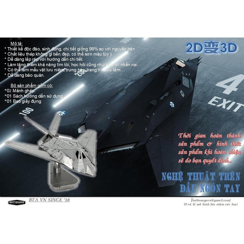 Mô Hình Lắp Ráp 3d Máy bay ném bom F-117A Nighthawk