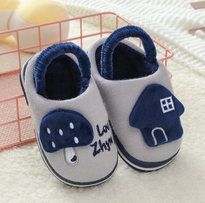 Giày sandal giữ ấm đế chống trượt cho bé trai và bé gái 1-3 tuổi hình nấm, mèo xinh xắn hàng mới về