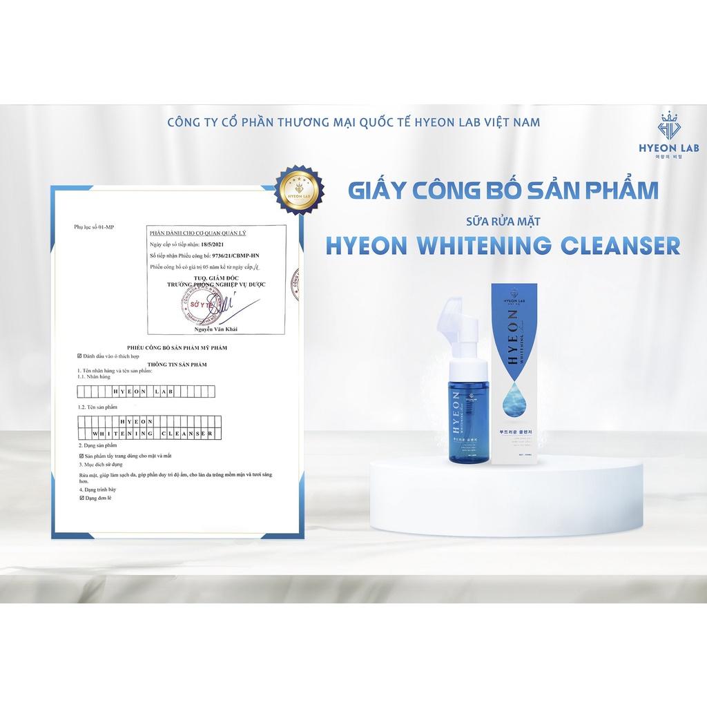 HYEON WHITENING CLEANSER| Sữa rửa mặt Hyeon Lab| Loại đi cặn bẩn sâu dưới lỗ chân lông,Massage với đầu bàn chải siêu mềm