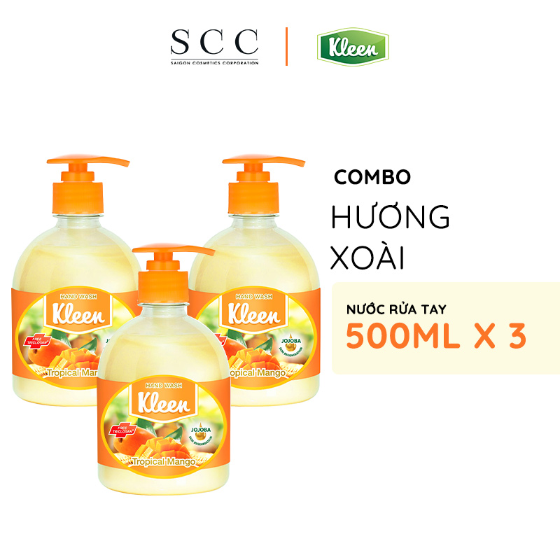 Combo 3 chai sữa rửa tay Kleen 500ml/chai