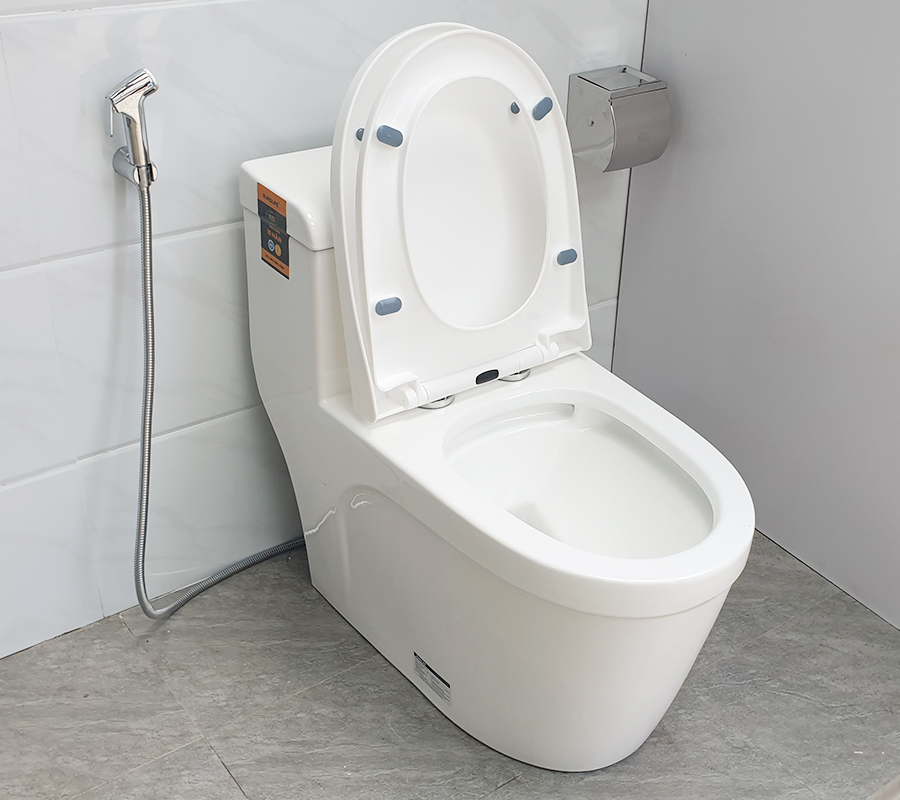 Bồn cầu 1 khối men Nano tuyết bóng sáng, nắp đóng siêu êm, 2 chế độ xả Eurolife EL-BC216