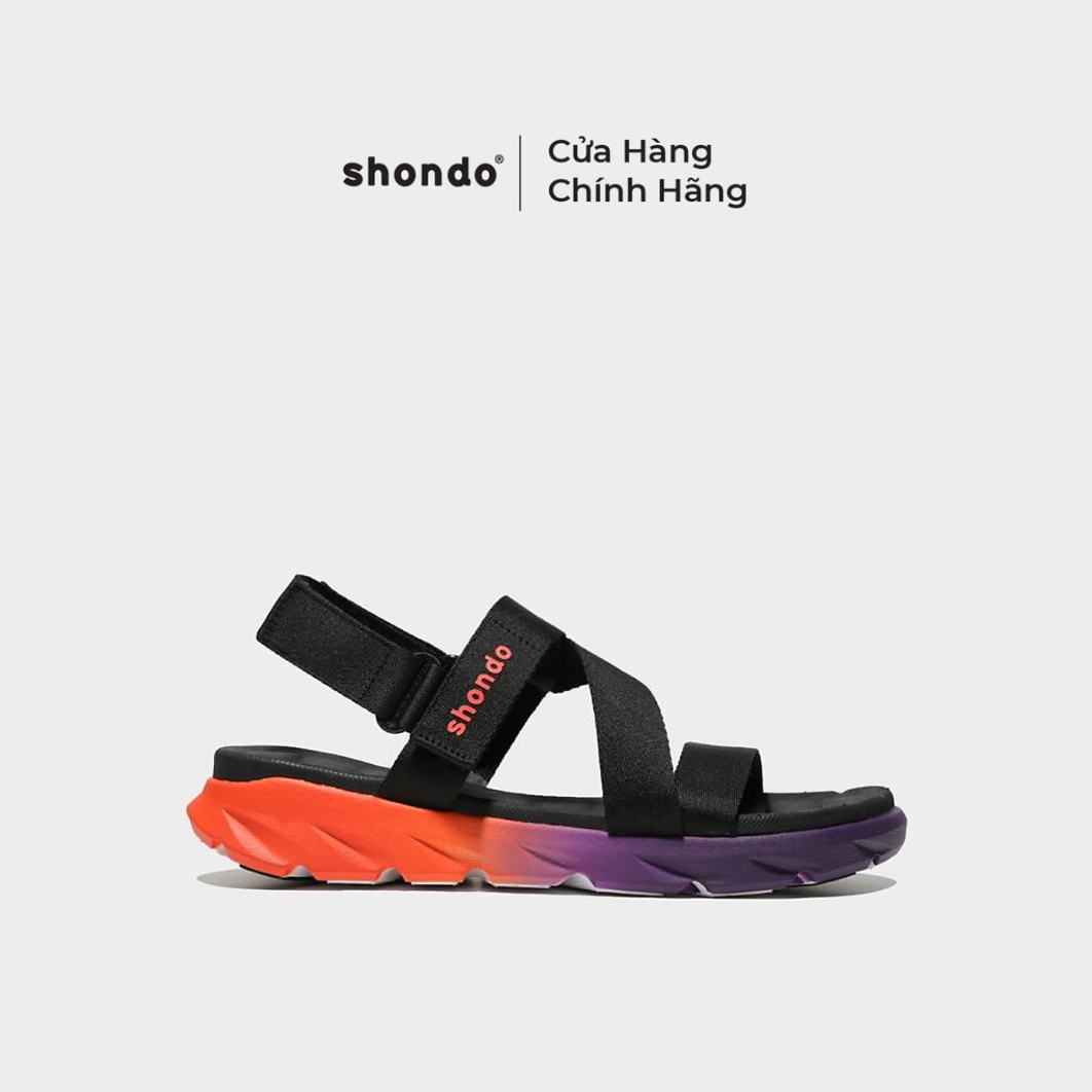 Giày Sandals Shondo Unisex F6 Sport Ombre Đế Cam Tím F6S8910