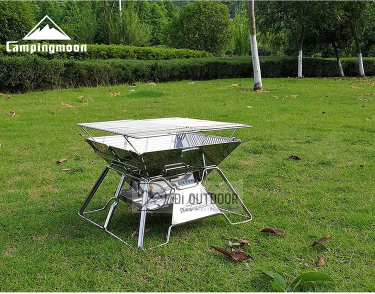 Bếp Nướng Dã Ngoại Campingmoon MT-2 Xếp Gọn 4-5 Người Thép Không Gỉ