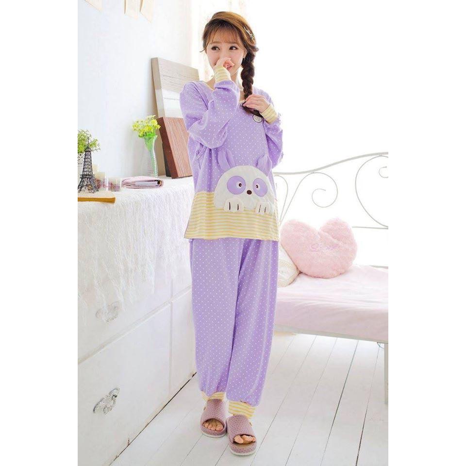 Bộ bầu  dài tay mặc nhà cho con bú