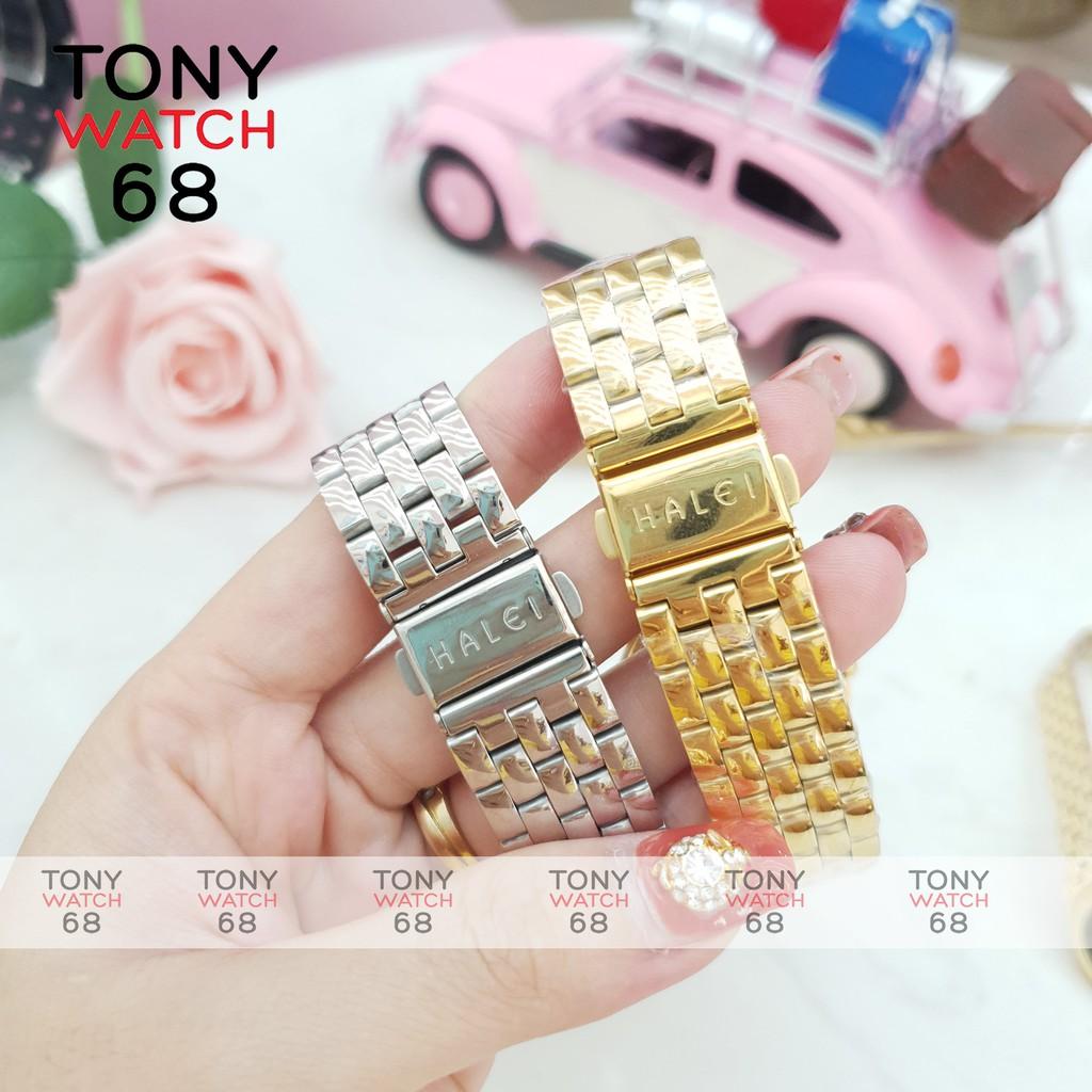 Đồng hồ nữ Halei dây da số dạ quang chống nước chống xước chính hãng Tony Watch 68