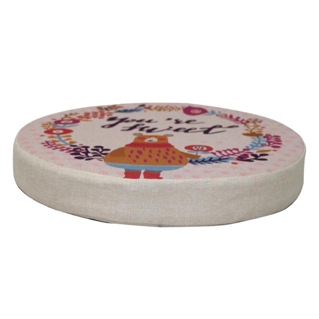 2xNon- Seat Cushion Linen Circular Chair Tatami Durable Stool Pad 40cm