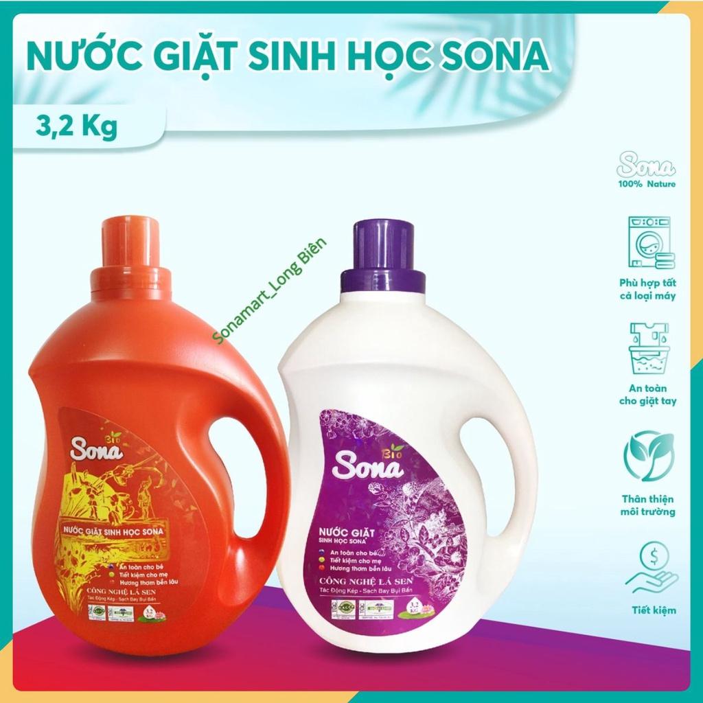 Nước giặt xả 2 trong 1 hương nước hoa Sona Comfort 3.2kg SONAMART lưu hương lâu làm mềm vải tiết kiếm nước