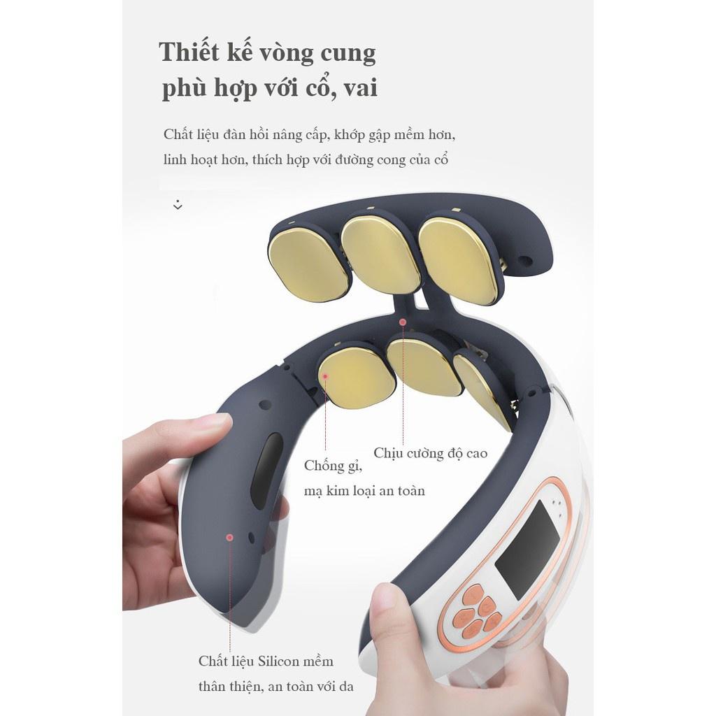 Máy Massage Cổ - 6 Đầu Mát Xa Thông Minh, 12 Mức Cường Độ Tác Động Lên Vùng Cổ Hỗ Trợ Giảm Đau Mỏi